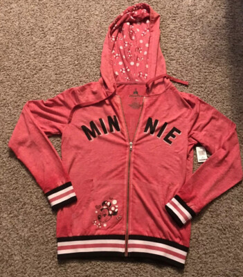 Disney Parks Minnie Mouse Hoodie Jacket For Women M New