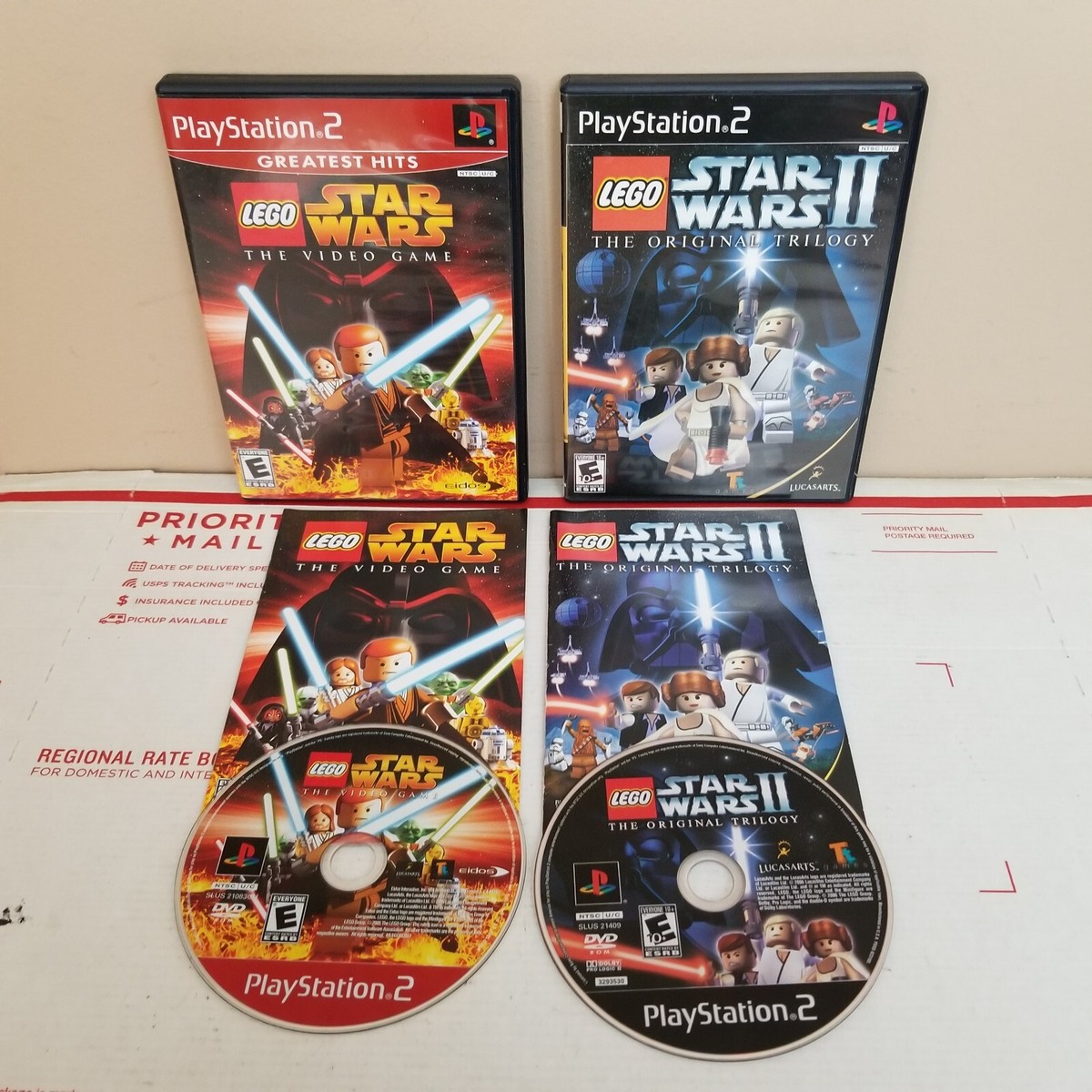 Lego Star Wars 1 & 2 PlayStation 2 PS2 Complete in Box with