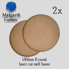 2x Round 130mm MDF Bases Miniature Warhammer Laser Cut 40K FAST SHIPPING