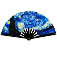 The Starry Night Large Hand Fan Van Gogh Art Festival Concert Handheld Clack Fan
