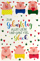 Geburtstagskarte GlüCksschwein Karte GlüCk GlüCkwunschkarte GrußKarte Geburtstag