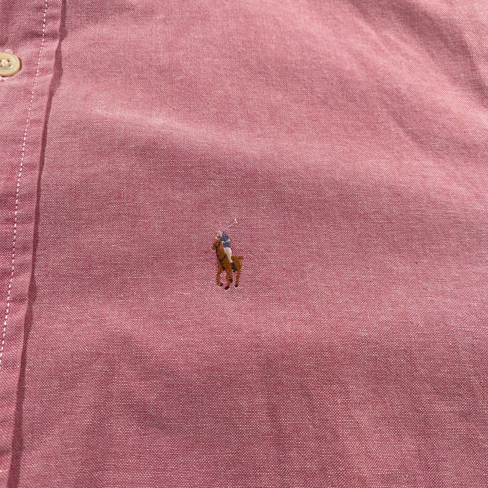 Ralph Lauren camicia manica corta con bottoni uomo 10 rosa (corral) carne pony