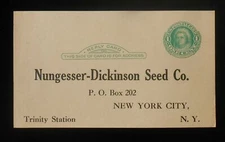 1922 List of Seeds Nungesser-Dickinson Seed Co. Trinity Station NYC NY PLC