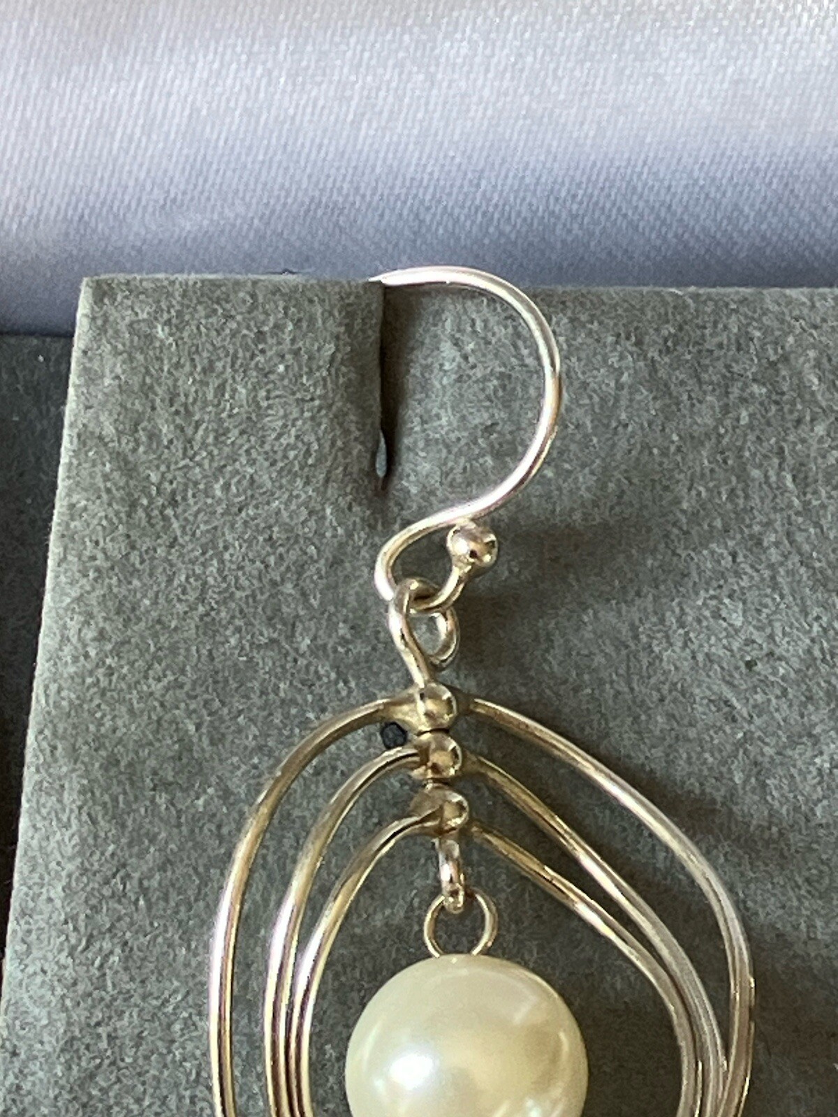 Sterling Silver Long Dangly Multi Loop Earrings W… - image 4