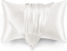 Satin Pillowcase Set of 2 Standard Size 20X26, Cooling Pillow Covers for Hair an