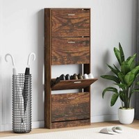 Schuhschrank RäUchereiche 59X17X150 Cm Holzwerkstoff