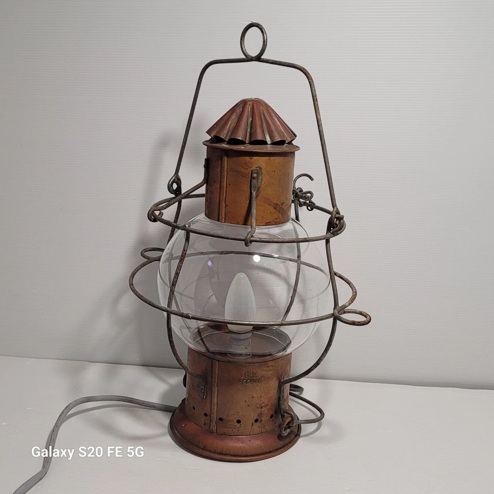 Lampe Lanterne De Marine Bateau Ancienne 0 V Déposé   - Photo 4/4