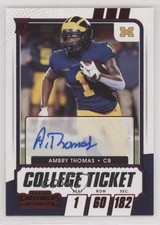 2021 Contenders Draft Picks College Game Ticket Red Ambry Thomas #236 Auto 0z9n