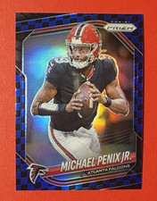 Michael Penix Jr Black & Blue CheckerBoard 2025 Prizm 56 Prism Refractor Falcons