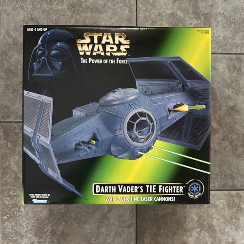 1996 Kenner Star Wars  POTF II DARTH VADER'S TIE FIGHTER & DARTH VADER Set MIB