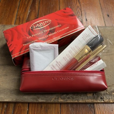 Vintage 1997 Clarins Professional Make-Up Brushes Collection w bag