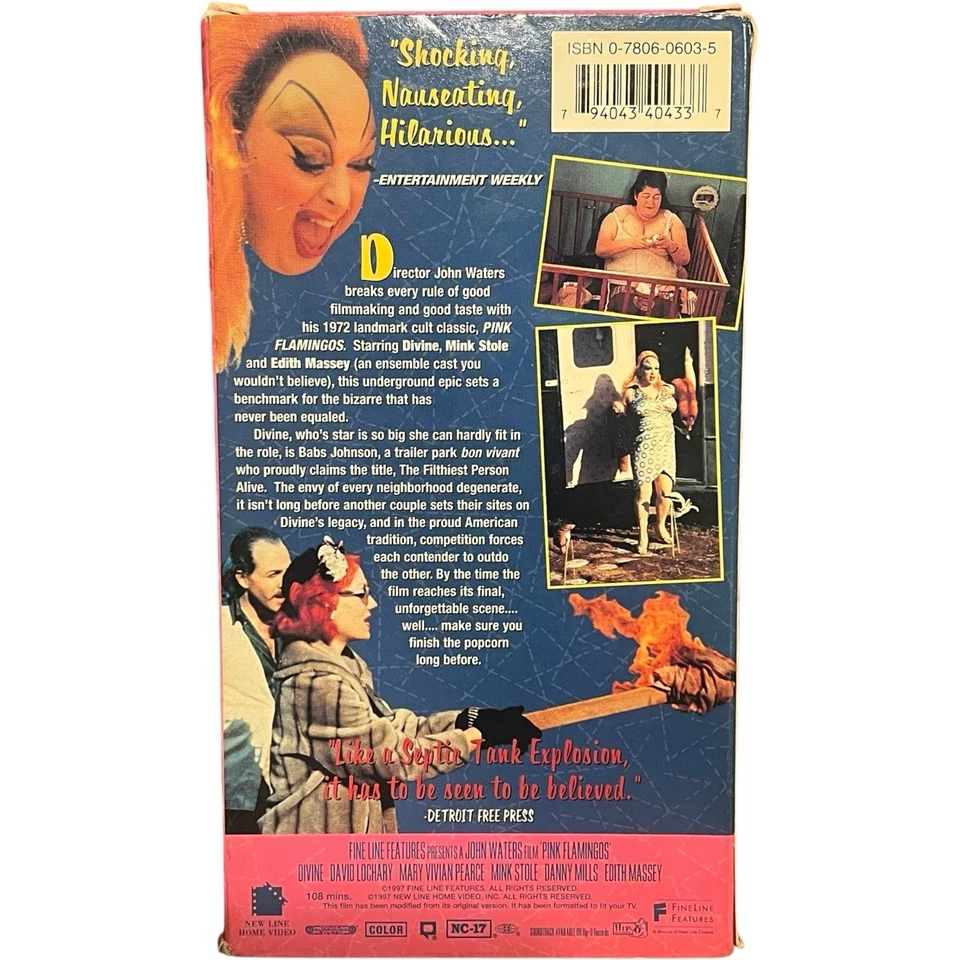 Pink Flamingos VHS 25th Anniversary Edition NC-17 Divine John Waters Cult - Image 2 of 3