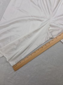 Vintage 70s 80s White Pettipants Split Leg Culotte Slip White Blush Nylon Size L
