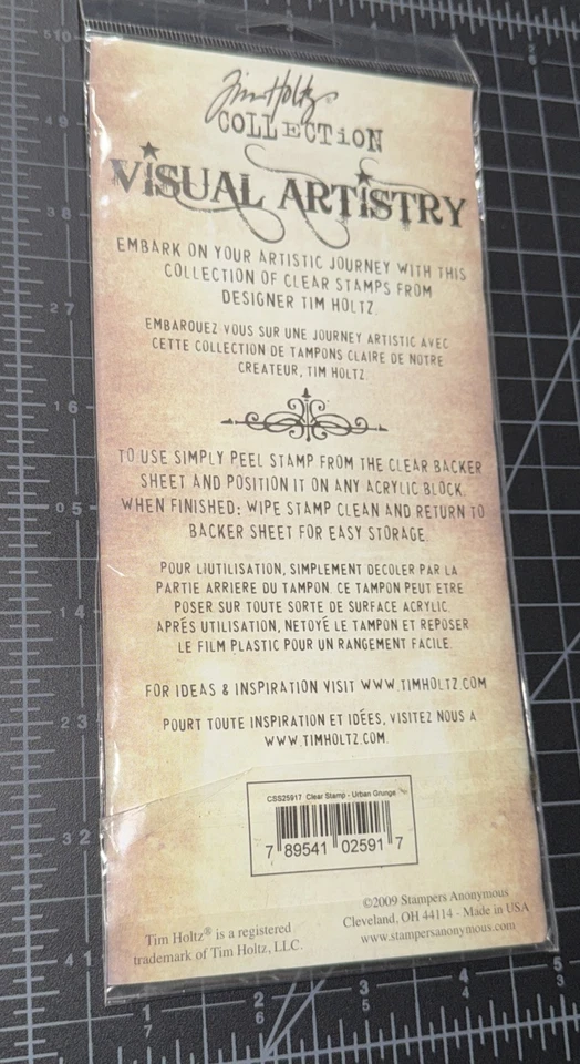 Difícil de Encontrar Tim Holtz Colección de Arte Visual "Urban Grunge" Juego de Sellos 2013 Usado Foto 2 de 2