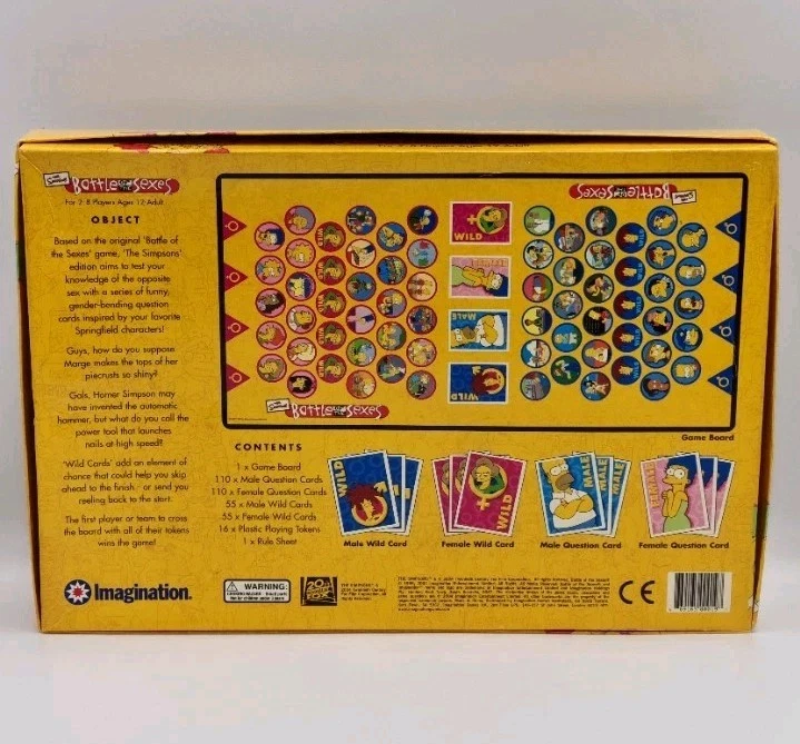 Battle Of The Sexes The Simpsons Edition Board Game 2004 Imagination 2-8 Players - Image 2 of 4