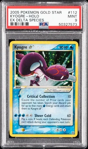 2005 POKEMON EX DELTA SPECIES GOLD STAR #112 KYOGRE-HOLO PSA 9