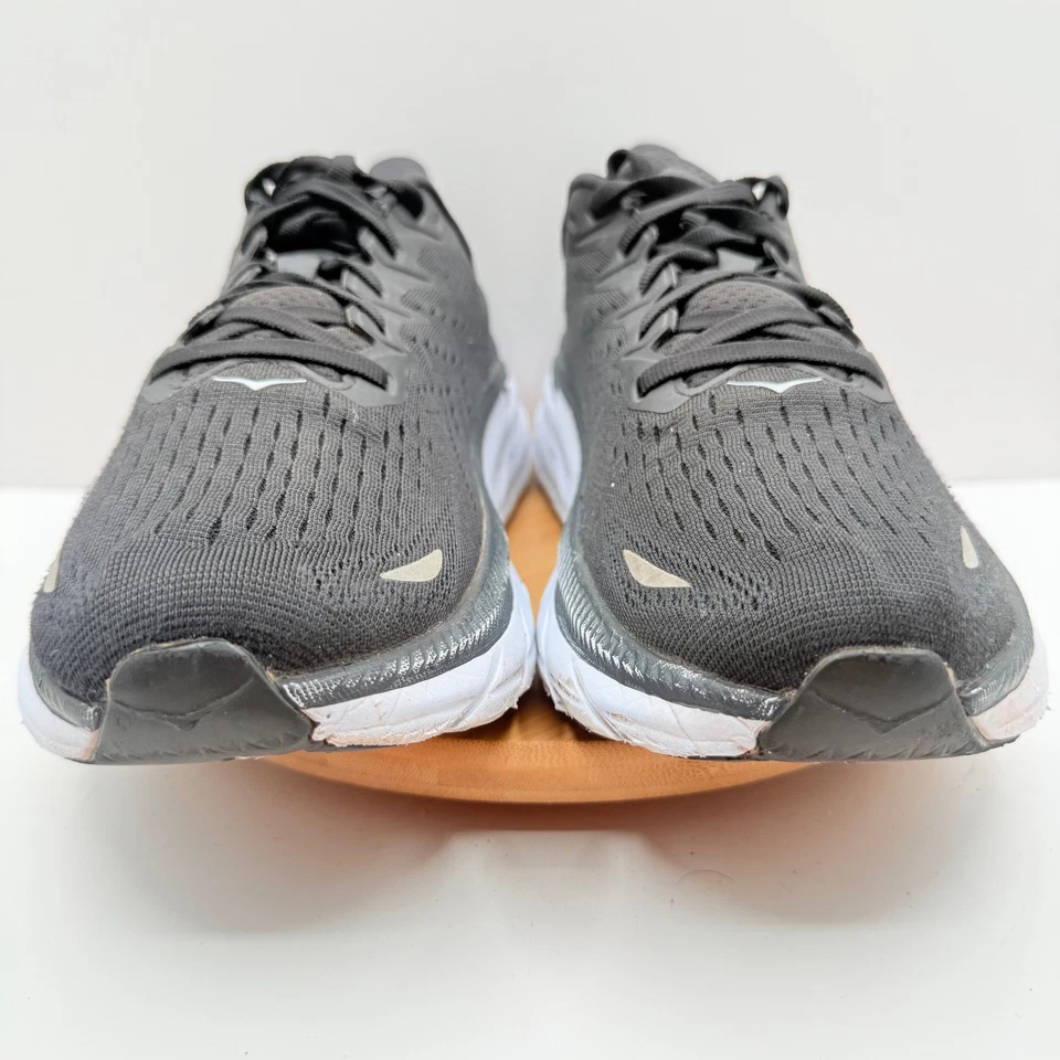 Zapatos para correr Hoka Clifton 8 para hombre negros blancos ligeros cómodos talla 9,5D Foto 2 de 4