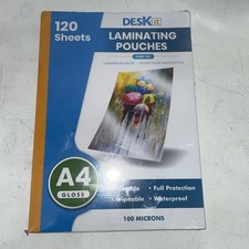 Deskit Laminating Pouches A4, Glossy, 120 Sheets, 100 Microns - Clear and