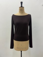 REFORMATION WOMEN'S WILEY BOAT NECK-TOP, BROWN, UK SIZE MEDIUM.