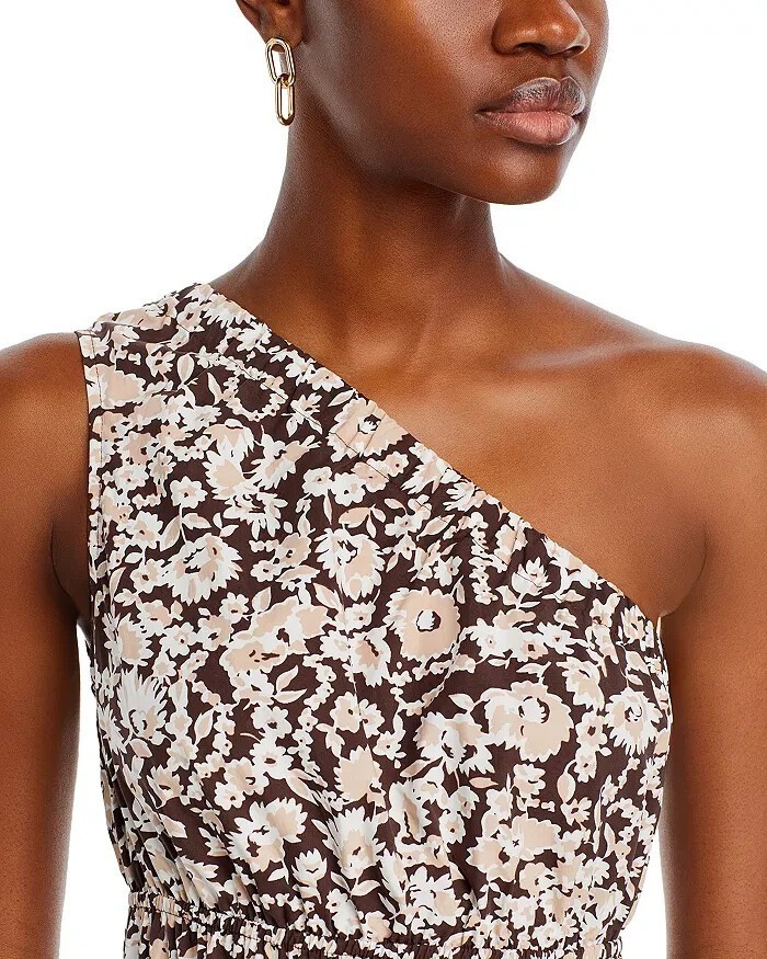 Rails Selani Dress Women's Size L Brown Russet Floral Asymmetric One  Shoulder | eBay