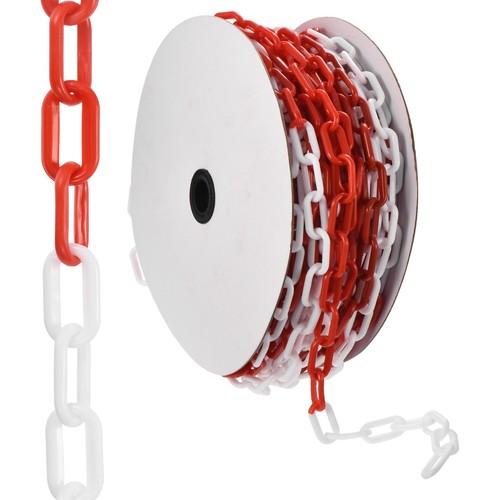 100ft Kunststoff Absperrkette Sicherheitsabsperrkette Kunststoffkette, Rot Weiß - Bild 1 von 7