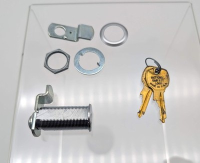 National C8106 Cam Lock 1-7/16'' Len 3/4'' Diam Dull Chrome Flush Mount Keyed Diff