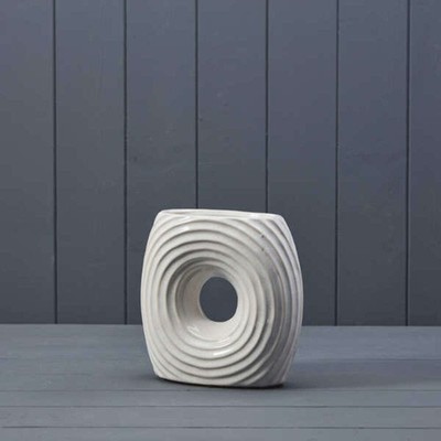 Weiße Keramik Vase (31 cm) TD(ext)9/(int)7 x BD9 x H31 cm