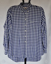 SHIRT VINTAGE AUTHENTIC THOMAS BURBERRY PLAD BLUE COTTON MENS DRESS US XXL