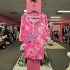 NWT Lilly Pulitzer Del Lago Tunic Dress Never Been Betta Pink Cotton Sz Small
