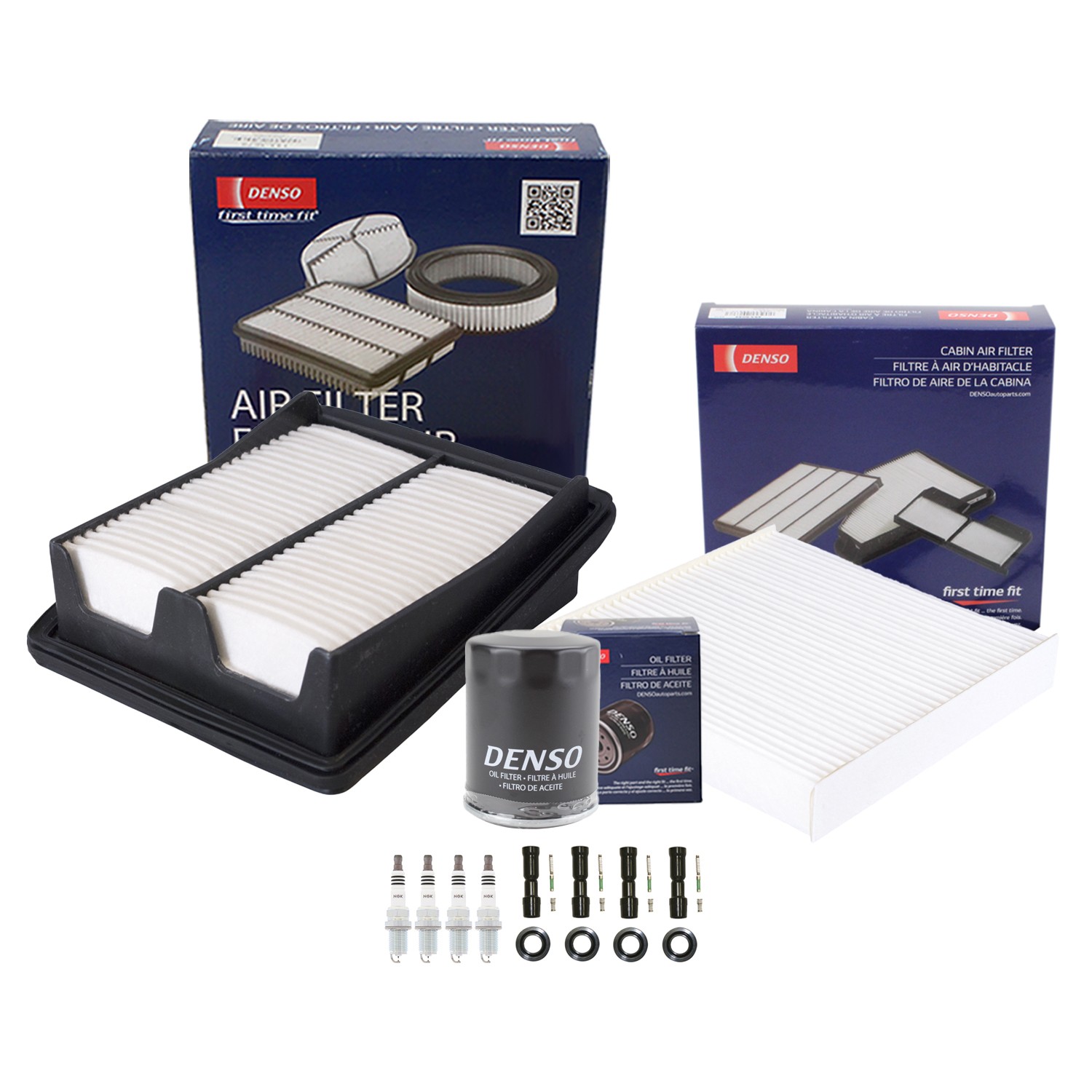 Denso Tune Up Kit NGK 4 Spark Plugs  Boots Kit for Fit 1.5L L4 Naturally L15A1