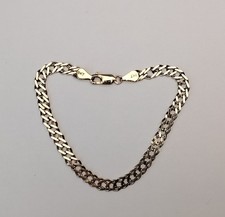 9ct Gold  Solid Flat Double Curb Bracelet Chain 5.3 GM weight 19 cm length 