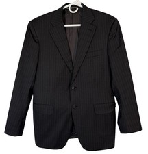 Canali 1934 Sports Blazer Jacket Mens 34 /50R Charcoal Striped 100 Wool      