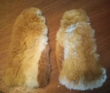 Vintage Fox Fur Leather Small Gloves Real Authentic Women's Winter Warm Mittens