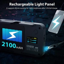 COLBOR PL5 LED Video Light 2700K-6500K Photography Fill Light Dimmab JUSI