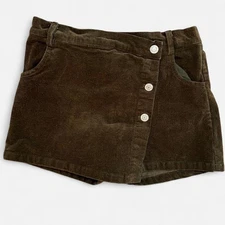 Rylee + Cru Girls Corduroy Skirt Brown Button Front Size 10–12Y Fall