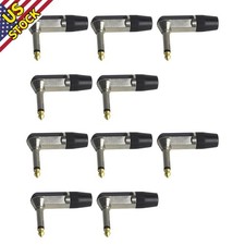 10 Pcs 1/4" Mono Male Right Angle 90 Degree Guitar Audio 6.35mm Connector Plug b