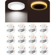 12 Pack 4 Inch Recessed Light With Night Light 5cct Dimmable Led Recessed Light