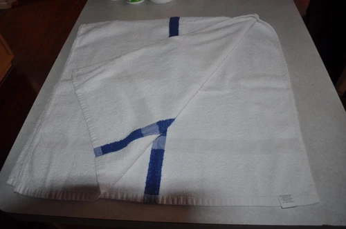 Lot of Two Golf/Caddy Towel - Cotton with Blue Stripe 22" x 40"