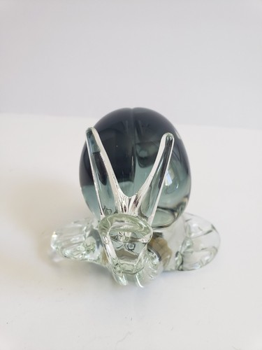 Vintage Art Glass Murano Smokey Gray Clear Snail Figurine 6x4 V Nason w/ Sticker - Picture 7 of 13