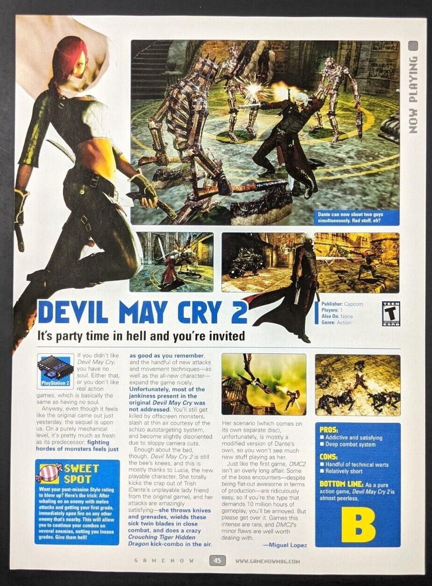 Devil May Cry 2 Article Print Ad Game Poster Art PROMO Original