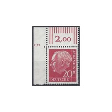 185xvW postfrischer Eckrand links oben mit Druckerzeichen 5 positiv