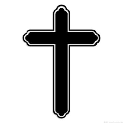 Outlined Cross - Decal Sticker - Multiple Colors & Sizes - ebn6817