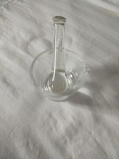 Vintage Pharmacy Postal & Mortar Glass Apothecary 4 Oz Pour Spout No Chips 