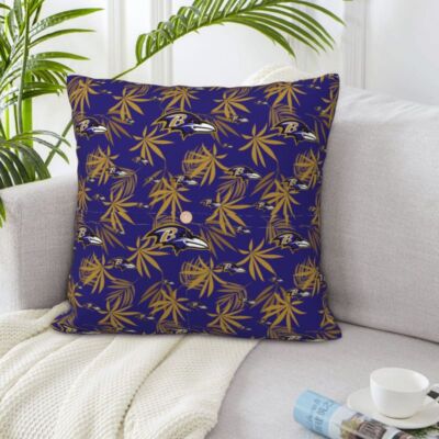 2PCS Baltimore Ravens Linen Decorative Throw Pillow 16-20in, with Pocket