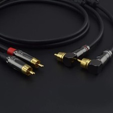 Male to 2 Male RCA Audio Stereo Subwoofer Cable Hi-Fi Primeda Audiophile