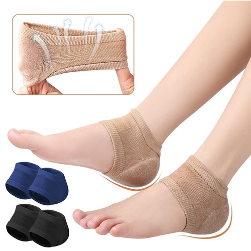 2X Moisturizing Gel Heel Socks Foot Care Dry Cracked Feet Skin Treatment Toeless