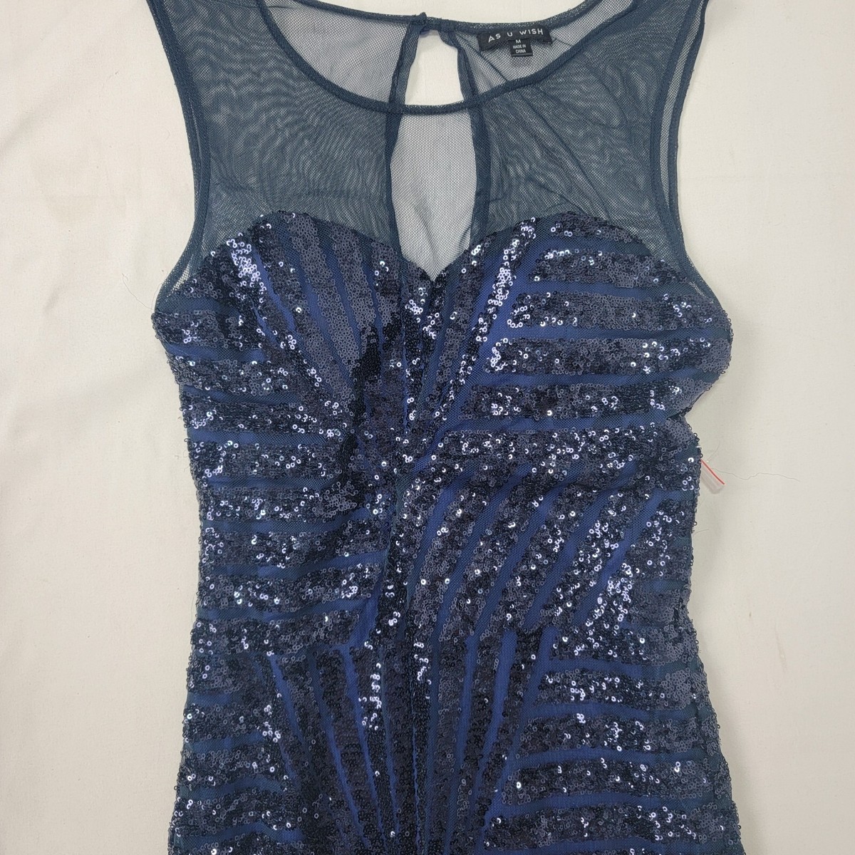 as u wish blue sequin dress AS U WISH Party Dress 1/2 Sleeve Short Sequin Slim Holiday Blue Sparkly Junior S