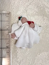 VTG Polymer Clay Angel Ornament With Heart Marked BF