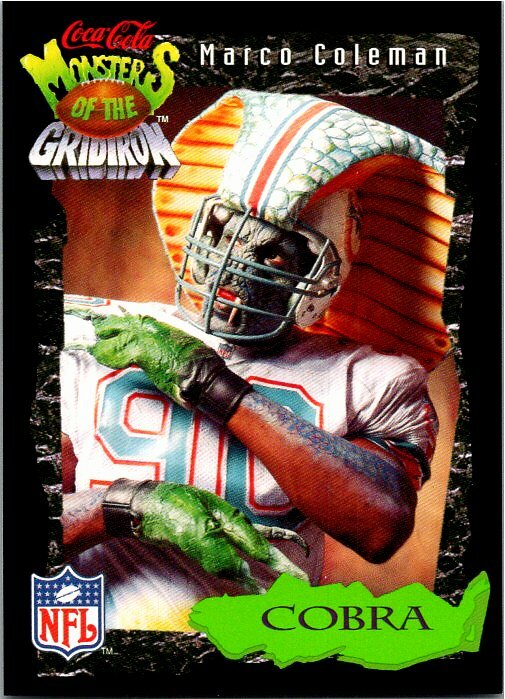 1994 Coca-Cola Monsters Of The Gridiron Card #18 Marco Coleman