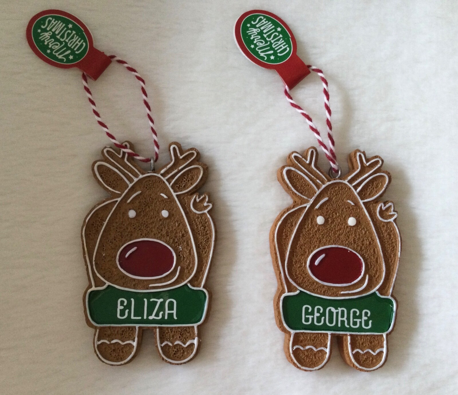 PERSONALISED GINGERBREAD CHRISTMAS TREE DECORATIONS, FREE UK POSTAGE eBay